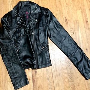 NWT Faux Leather Moto Jacket w Studs